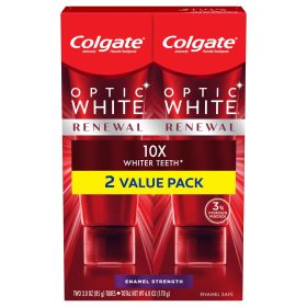 Colgate Optic White Renewal Teeth Whitening Toothpaste;  Enamel Strength;  3 oz;  2 Pack