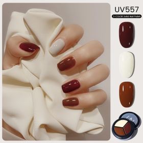 MAYCHAO Solid Color Nail Gel Polish Full Coverage Paint Gel DIY Nail Art Designs Soak Off UV LED Manicure Varnish Solid UV Gel (Color: UV557)