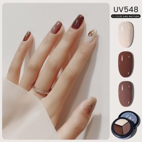 MAYCHAO Solid Color Nail Gel Polish Full Coverage Paint Gel DIY Nail Art Designs Soak Off UV LED Manicure Varnish Solid UV Gel (Color: UV548)